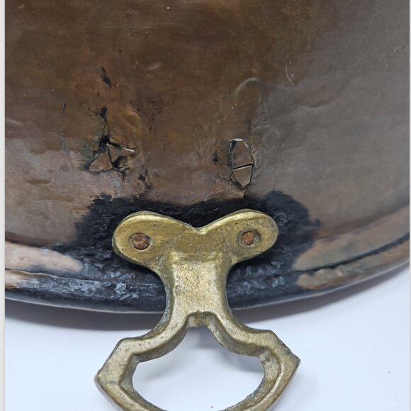 Antique Hand Hammered Copper Abskelivar Pan Egg Escargot Pancakes 18th C X Large - Picture 7 of 10